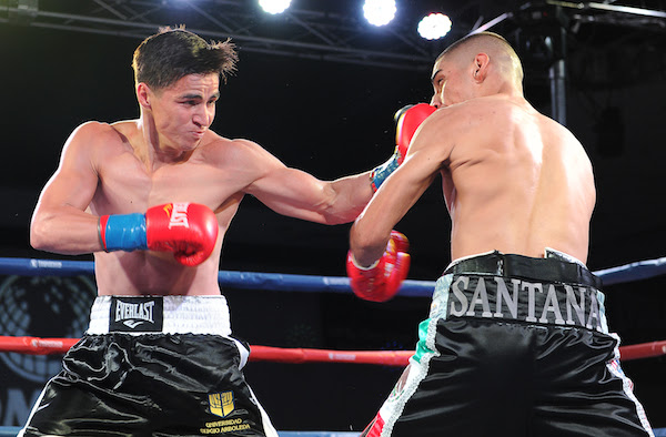 4 Cesar Villarraga, left, knocked out Oscar Santana in the sixth round
