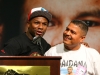 LAS VEGAS, NV - MARCH 8: WBC welterweight champion Floyd Mayweather speaks at the press conference announcing his fight against Marcos Maidana (not shown) at the MGM Grand Garden - Studio A&B on March 8, 2014 in Las Vegas, Nevada. (Photo by Ed Mulholland/Golden Boy/Golden Boy via Getty Images) *** Local Caption ***Floyd Mayweather