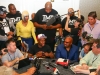 LAS VEGAS, NV - MARCH 8: WBC welterweight champion Floyd Mayweather speaks at the press conference announcing his fight against Marcos Maidana (not shown) at the MGM Grand Garden - Studio A&B on March 8, 2014 in Las Vegas, Nevada. (Photo by Ed Mulholland/Golden Boy/Golden Boy via Getty Images) *** Local Caption ***Floyd Mayweather