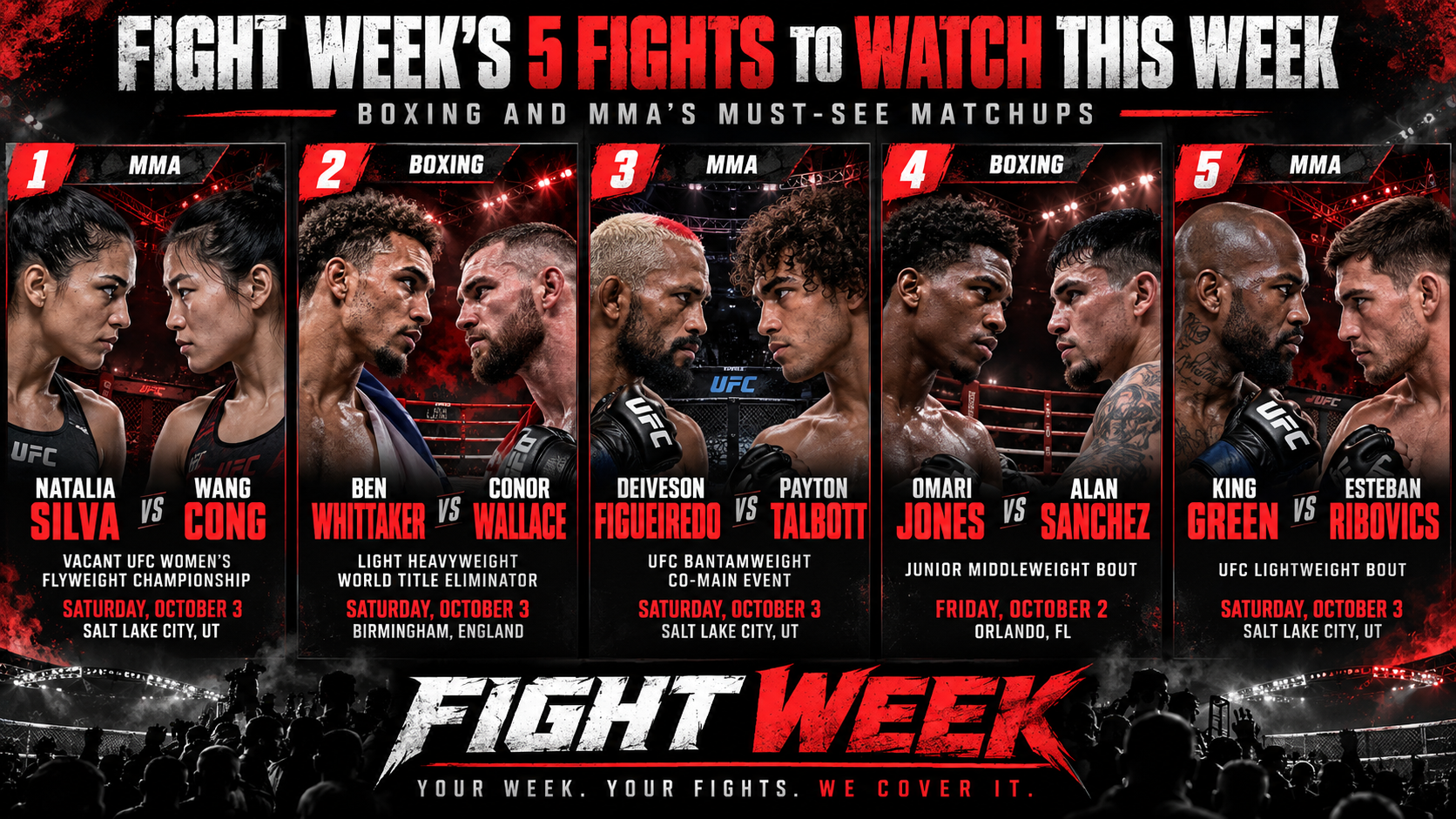 Fight Week’s 5 Fights to Watch: Silva-Wang, Whittaker-Wallace & UFC 332