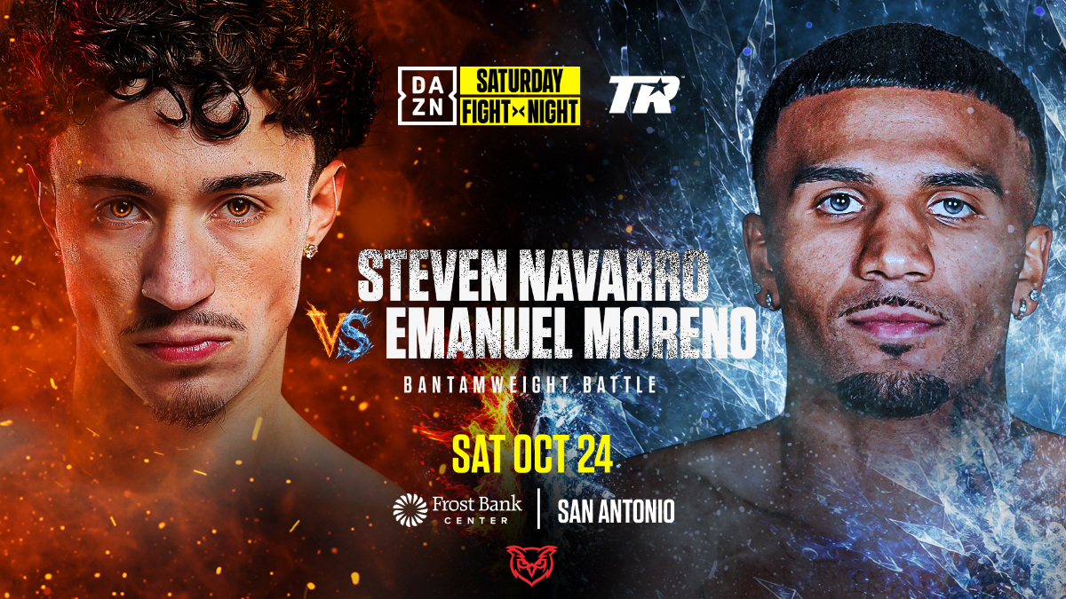 Steven Navarro vs. Emanuel Moreno Bantamweight Clash Added to Navarrete–Foster Card on October 24, Live on DAZN