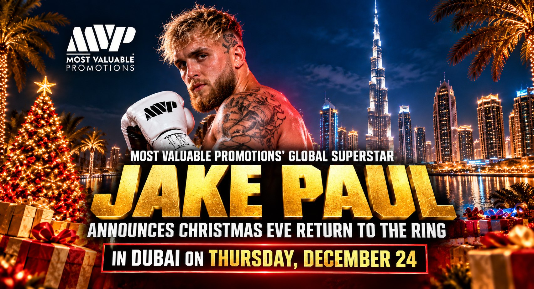 Jake Paul Announces Christmas Eve Return to the Ring in Dubai on December 24